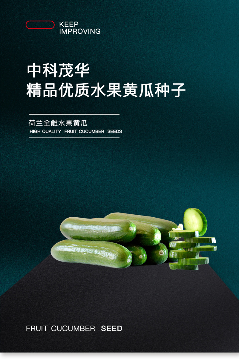 中科茂华蔬菜种子无刺全雌水果黄瓜种子一叶一瓜果肉淡绿