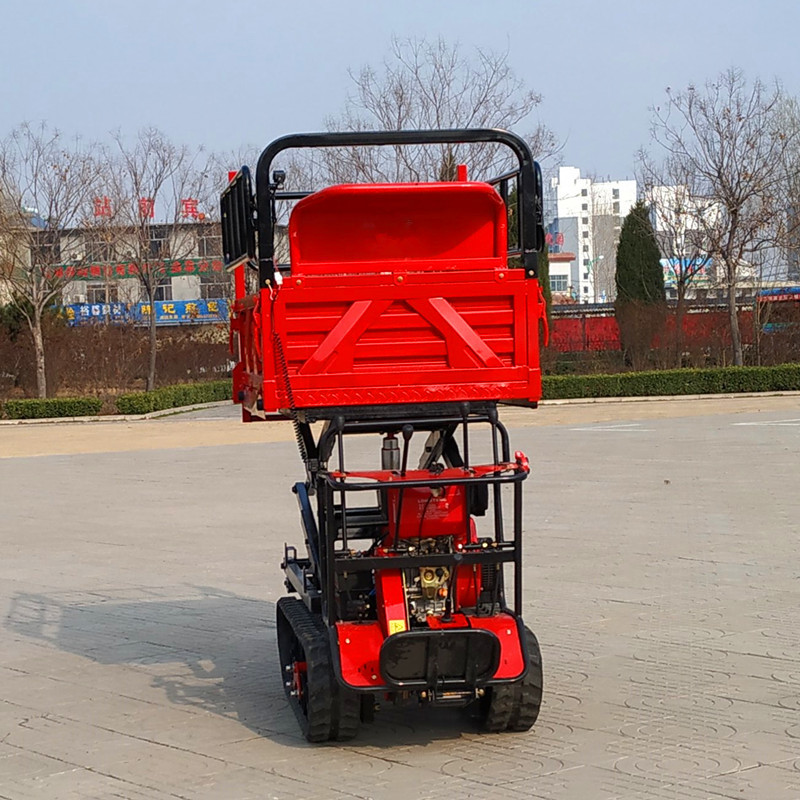 厂家直销外贸款履带式翻斗自卸车液压升降搬运车农用工地运输