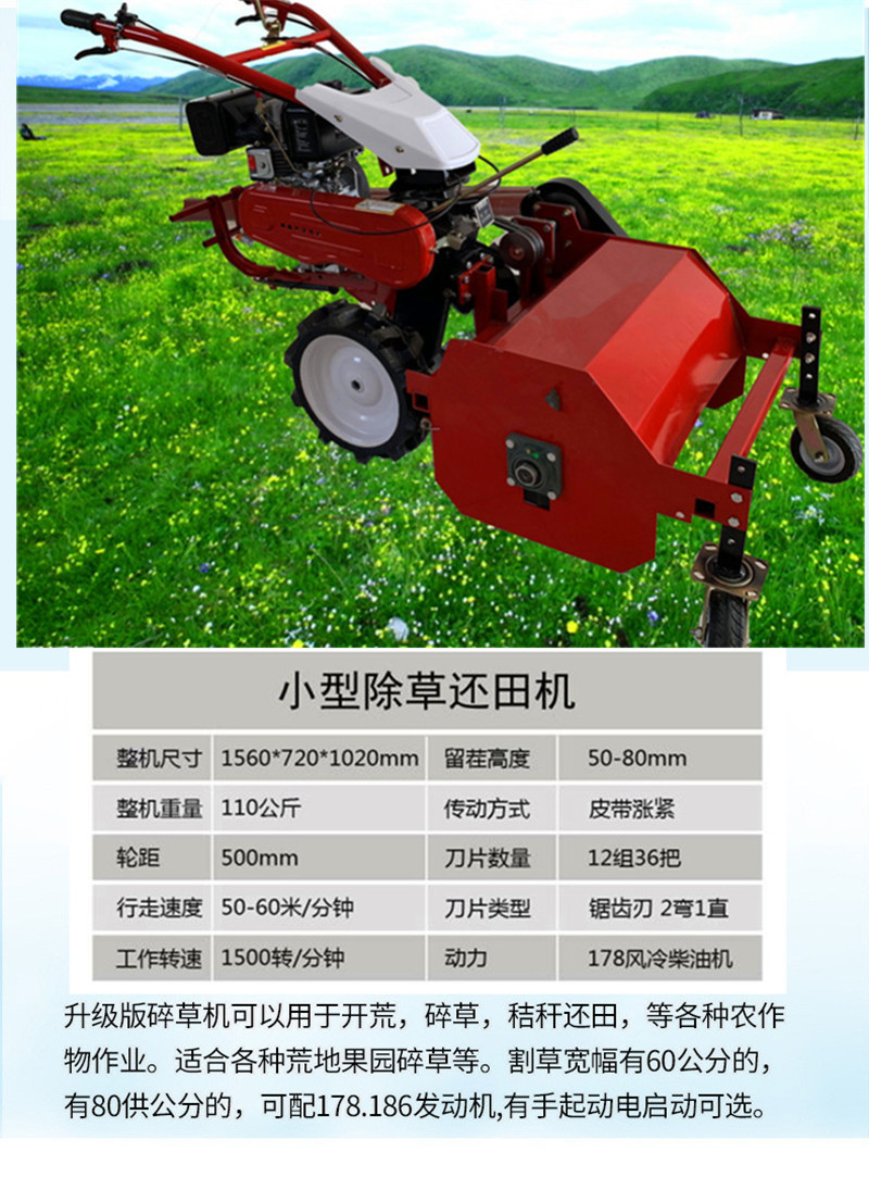 厂家现货供应柴油碎草机手把灵活碎草机新型果园灭草机