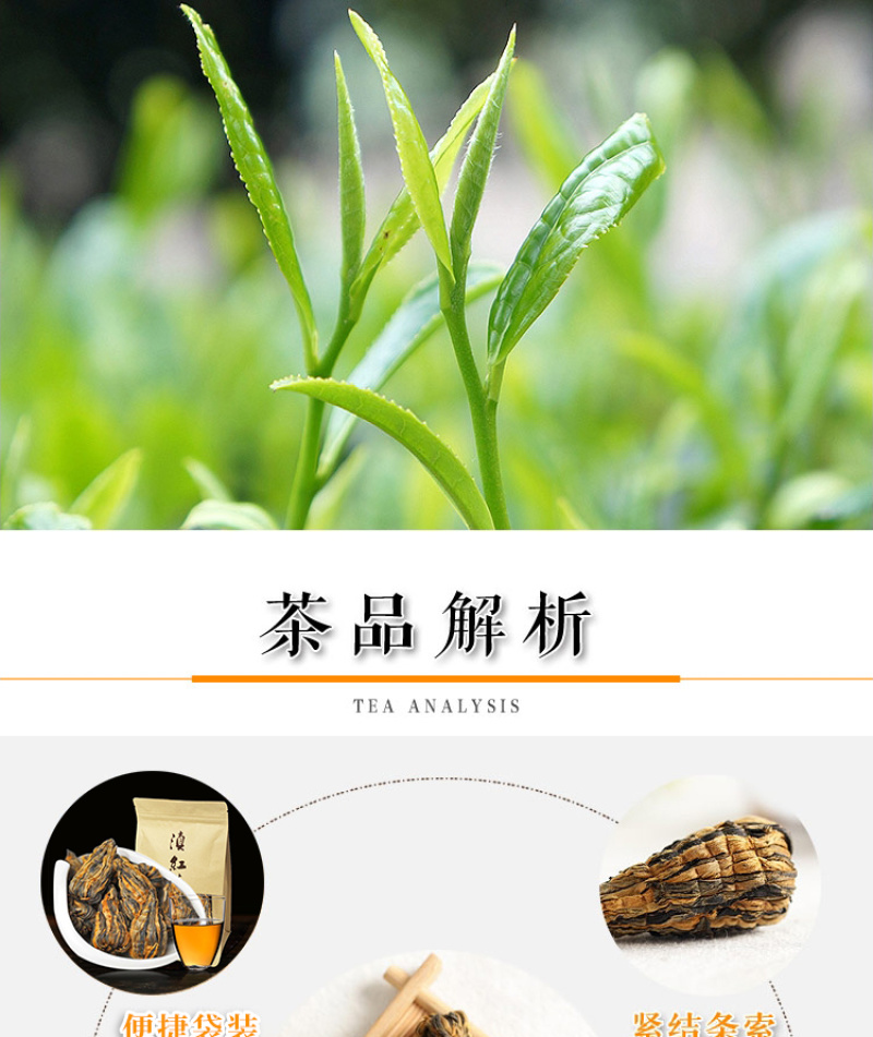 手工茶功夫茶凤庆滇红茶叶红塔宝塔形金芽金丝红