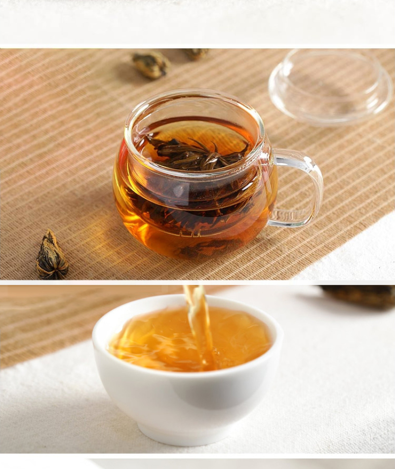 手工茶功夫茶凤庆滇红茶叶红塔宝塔形金芽金丝红