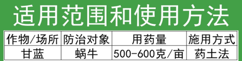 凯利农6%四聚乙醛乙酫草坪菜地家用杀蜗牛药田螺丝鼻涕