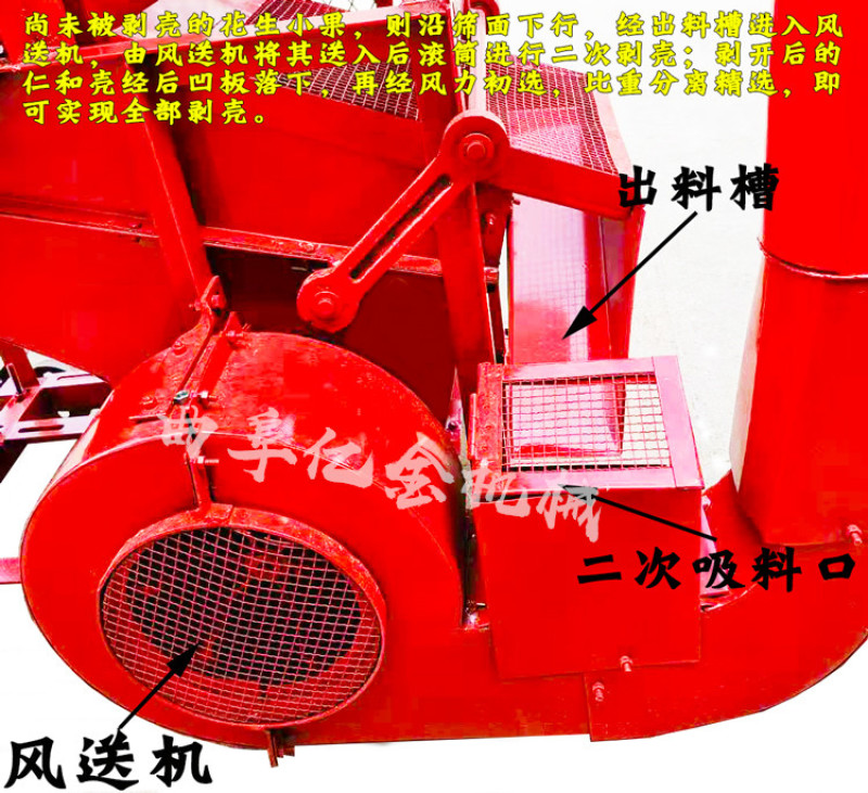 花生脱壳机脱净率高破碎率低花生剥壳机环保除尘二次复脱型