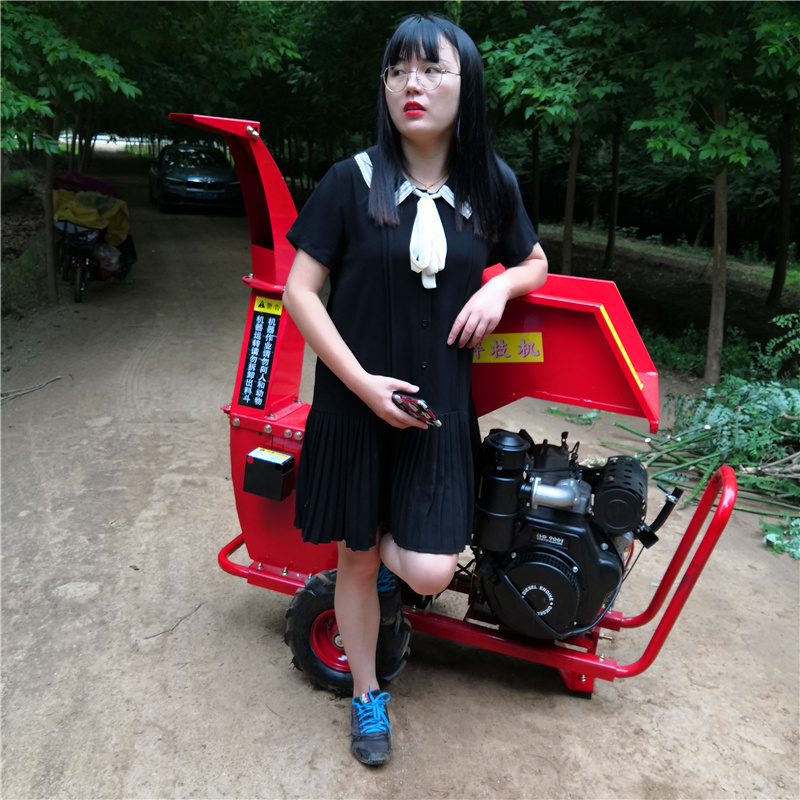 全新升级188F柴油树枝粉碎机棉花树枝粉碎机果园碎枝