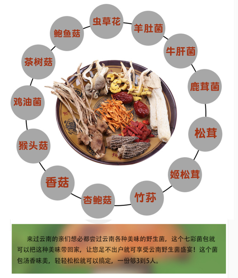 全国包邮云南精品懒人菌菇十三珍菌汤包10包包邮