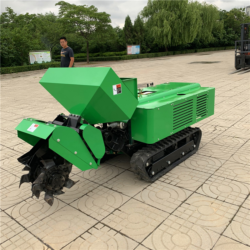 自走履带开沟旋耕除草松土一体机农用工具硬地果树根部溜肥