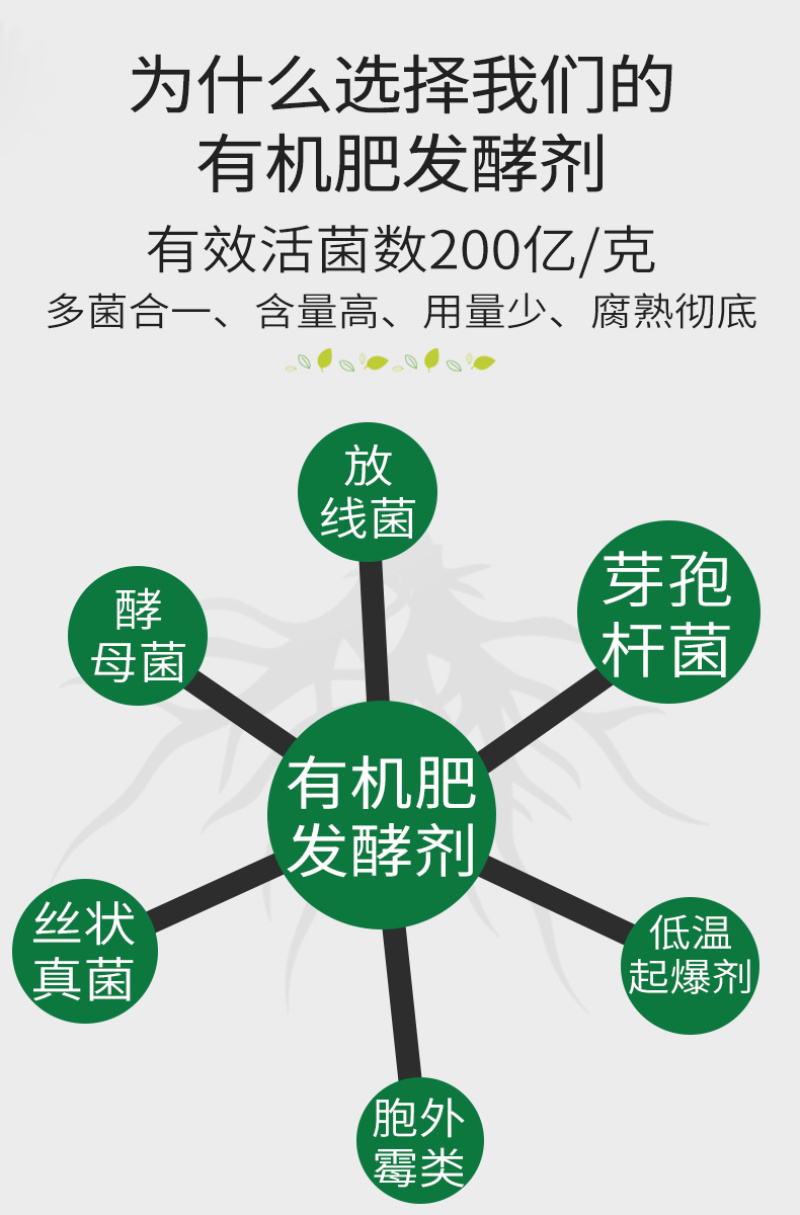 发酵剂微生物树叶酒糟秸秆有机肥物料快速腐熟剂堆肥动物粪便