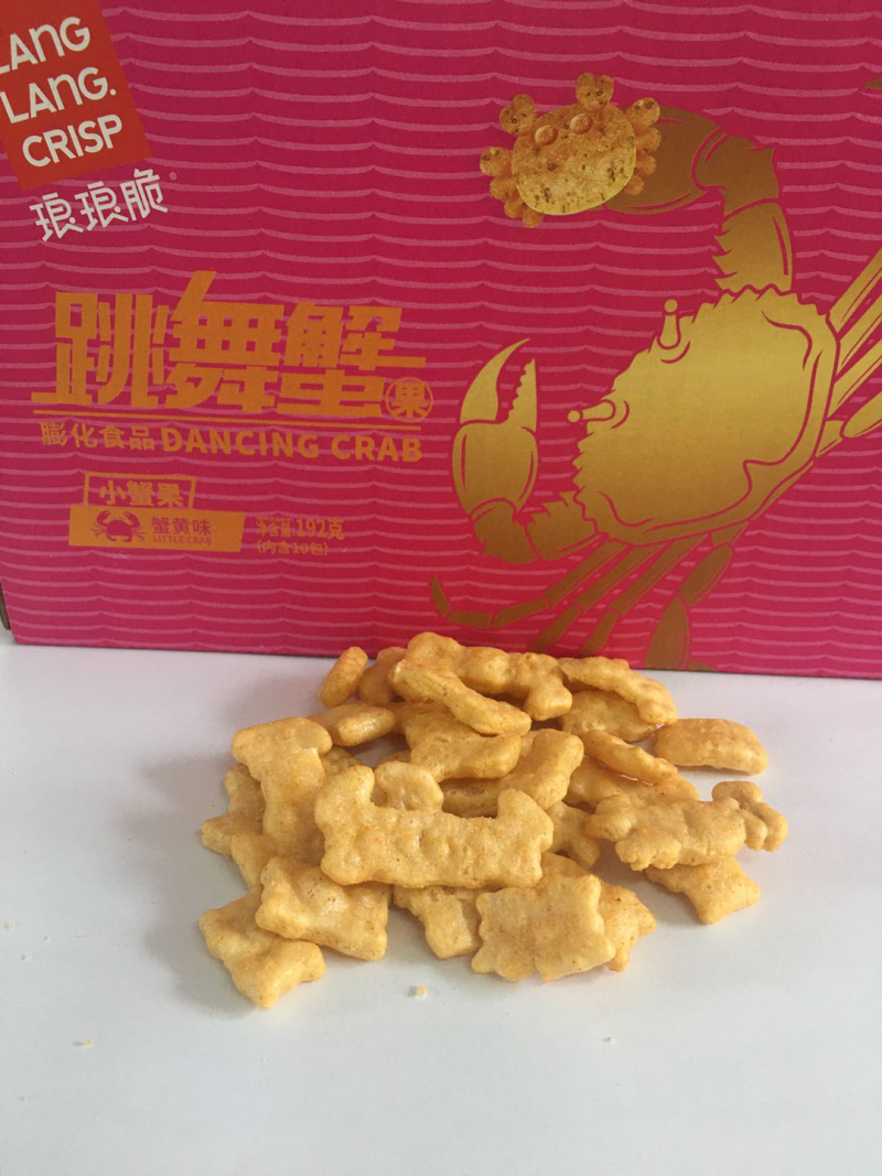 琅琅脆跳舞蟹果（蟹黄味）办公室休闲零食膨化小零食整箱