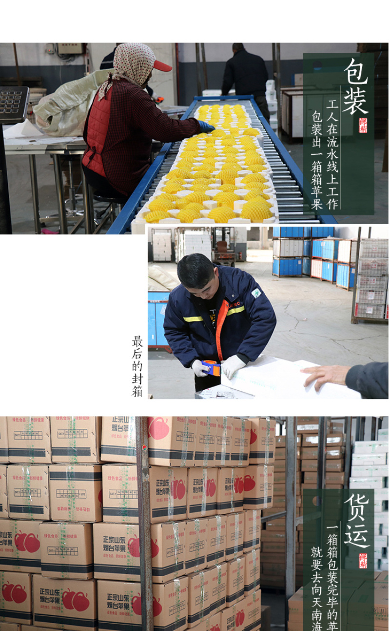奶油富士苹果电商一件代发烟台栖霞产地直发高品质全渠道代发