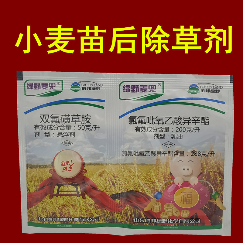 胜邦绿野麦兜双氟磺草胺氯氟吡氧乙酸小麦田除草剂专杀田旋花