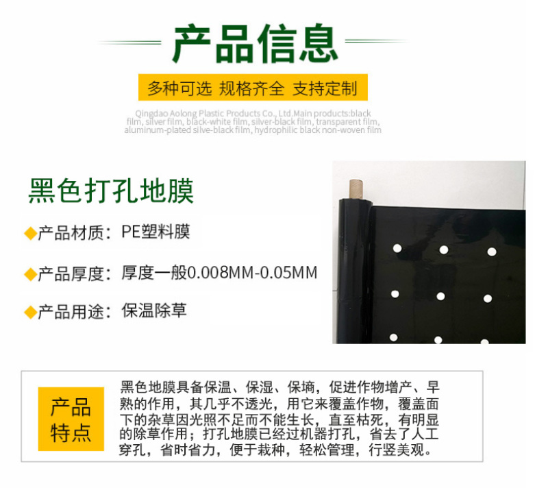黑色打孔地膜-大棚农用-优质供应商