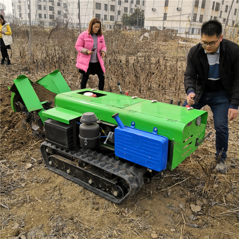 履带式旋耕机大棚内自走式果园菜地微耕机农作物施肥回填