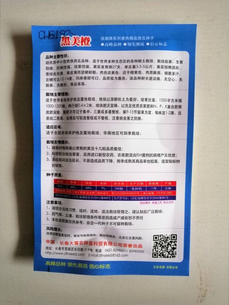 西瓜种子黑皮黄肉无籽西瓜种子高产商品性好大田用种