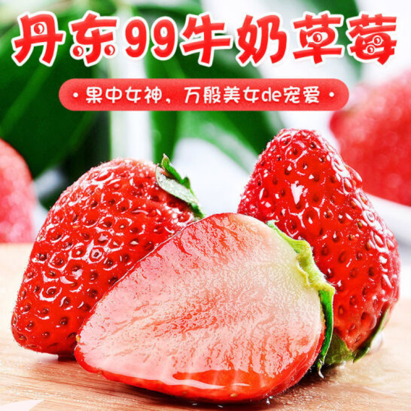 批发代办丹东99草莓东港红颜牛奶草新鲜水果基地社区团购