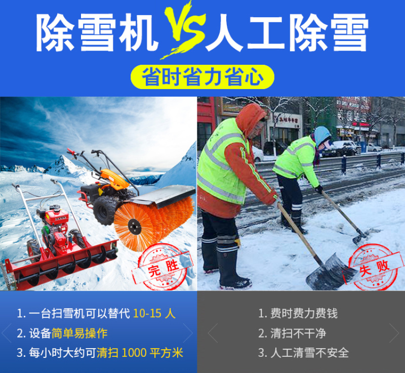 小型扫雪机滚刷式清雪机小区物业路面清扫设备