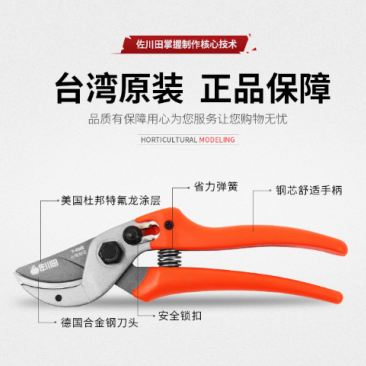 台湾佐川田806B园艺剪刀果树修枝剪园林工具剪
