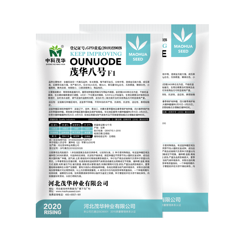 中科茂华黄瓜种子茂华八号旱黄瓜种子无苦味全雌系节节有瓜