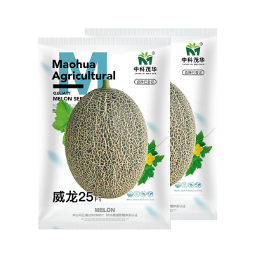 中科茂华瓜果种子威龙25号厚皮甜瓜种子网纹细密果肉橘黄