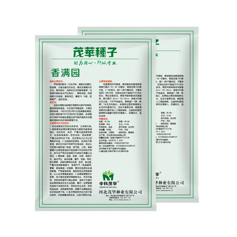 中科茂华瓜果种子杂交一代香满园白皮带黄润甜瓜种子