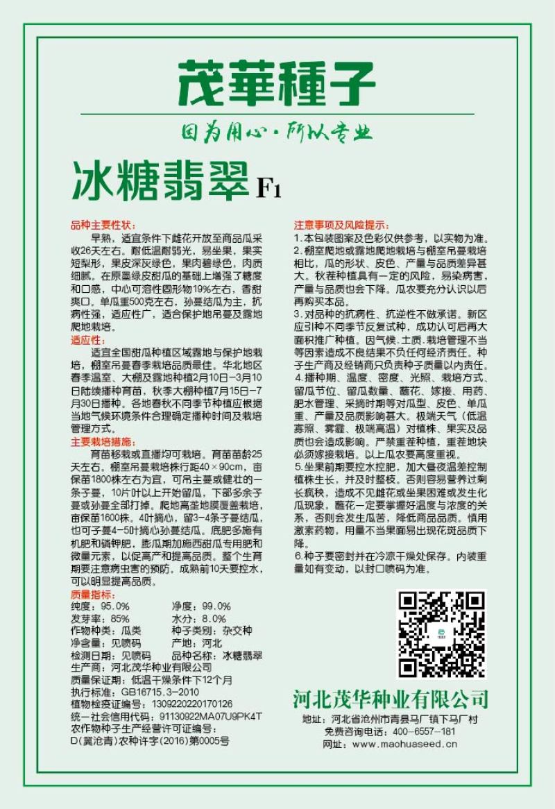 中科茂华瓜果种子杂交冰糖翡翠绿皮绿肉绿宝石甜瓜种子深绿色