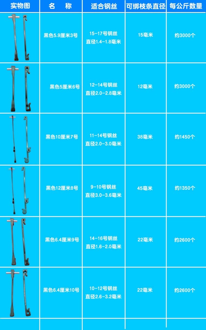 5.5厘米大头绑枝卡扣绑蔓卡子枝条卡子绑枝扎丝