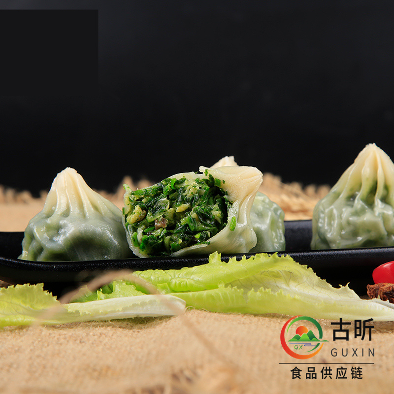 古昕供应链薄皮素包子素馅营养早餐商用加热即食整件批发