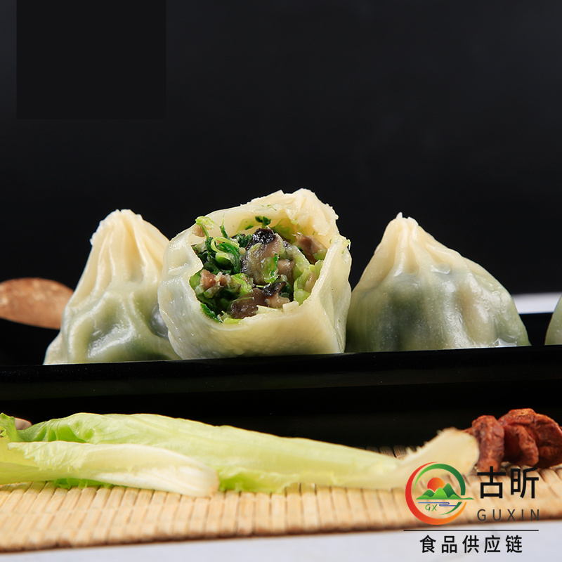 古昕供应链薄皮素包子素馅营养早餐商用加热即食整件批发