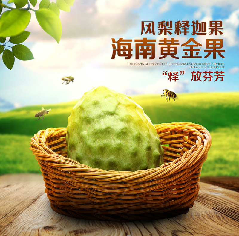空运包邮~海南精品风梨释迦果，番石榴，一级释迦果一件代发