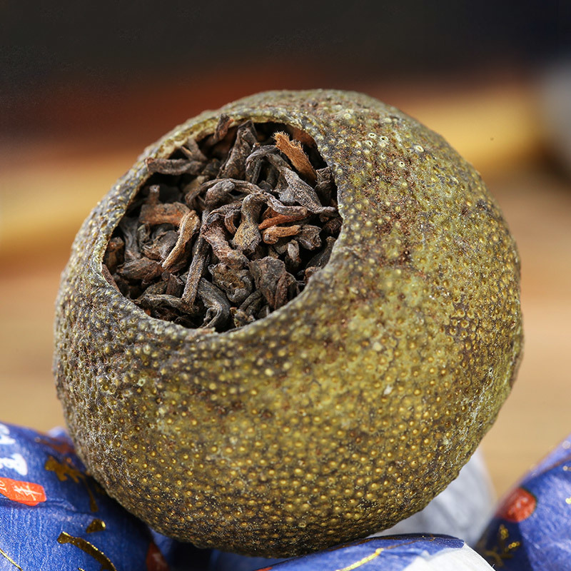 新会生晒小青柑茶叶普洱茶8年宫廷熟普陈皮柑普橘熟茶礼盒装