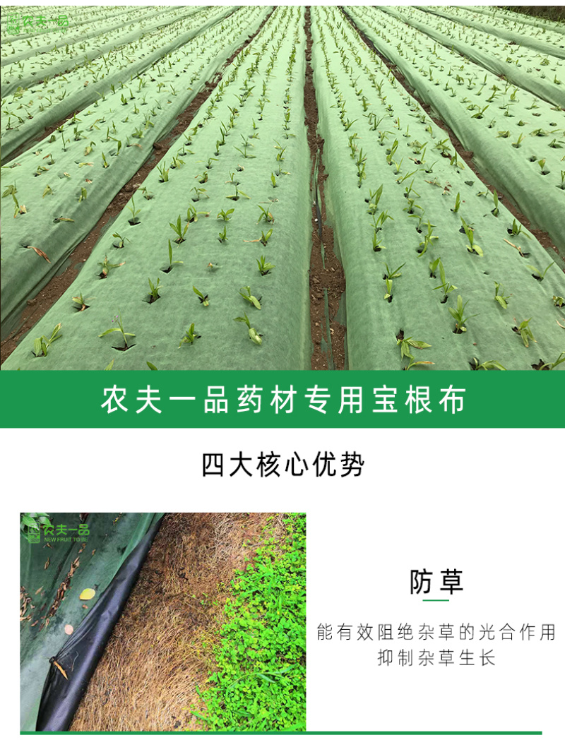 现货直销农用抗老化药材除草布防冻防草园艺地布除草地膜一件