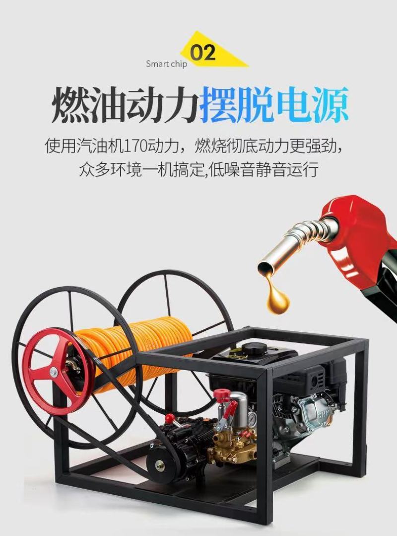汽油打药机喷雾器高压果树园林农用全自动收管一体喷洒农药机