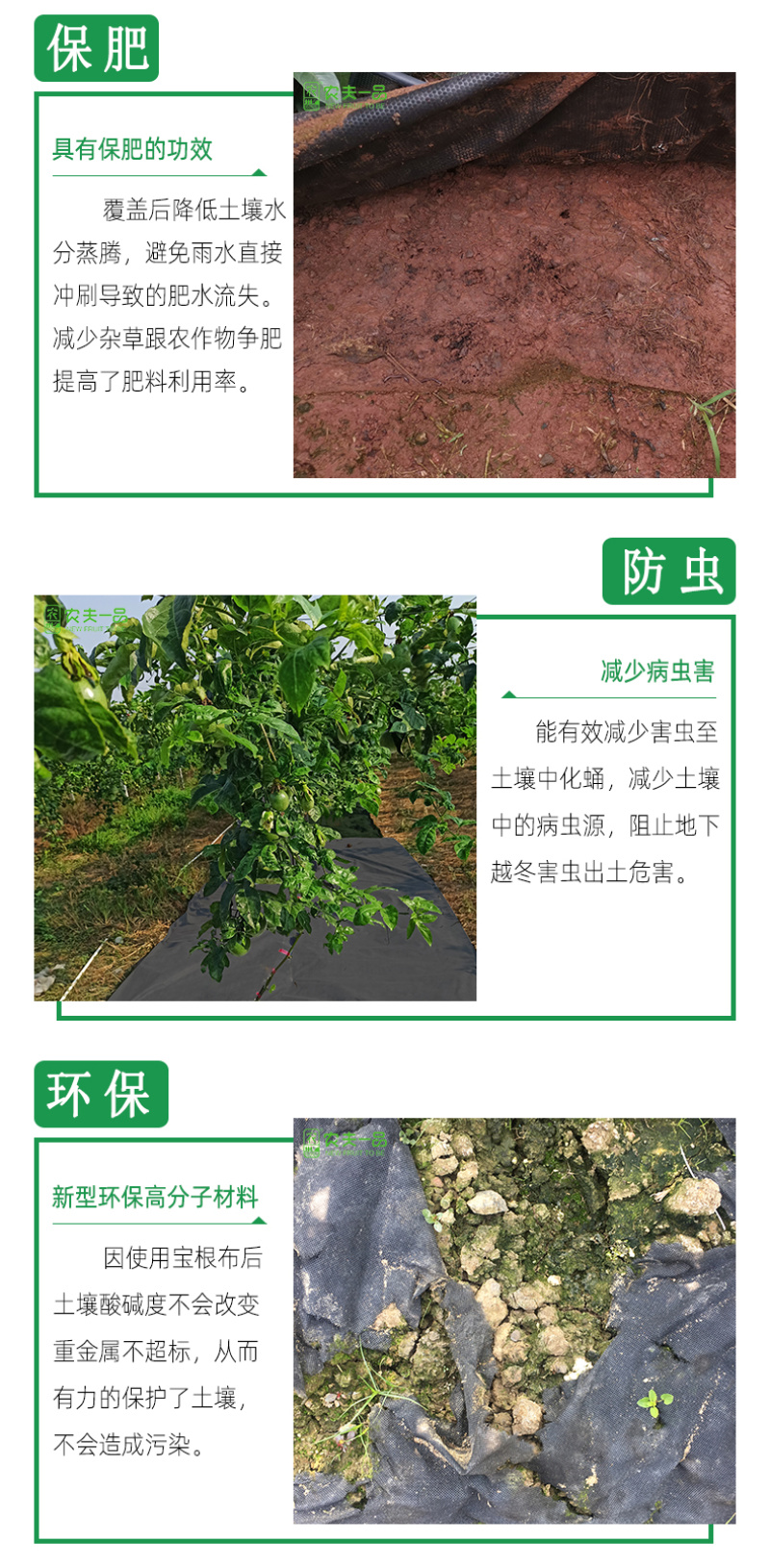 农用百香果防草布黑色保温防虫可降解地膜盖草布遮草布厂家