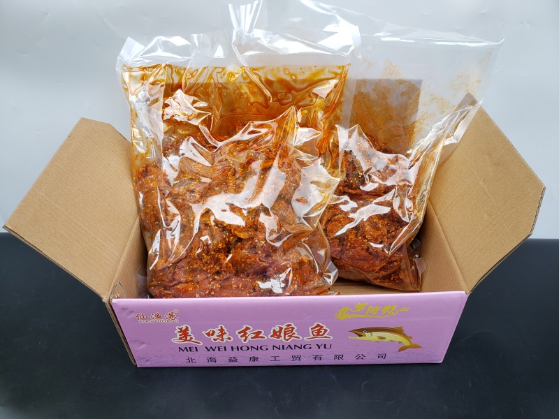 广西特产北海红娘鱼蜜汁香辣味10斤一箱海鲜小吃鱼仔即食