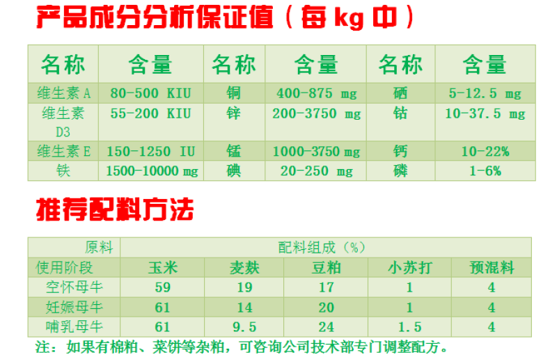 繁殖母牛饲料种牛预混料种牛黄牛孕期哺乳期发情配种提高成活