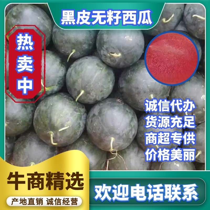 2026陕西渭南大荔县无籽西瓜黑皮无籽西瓜产地直发