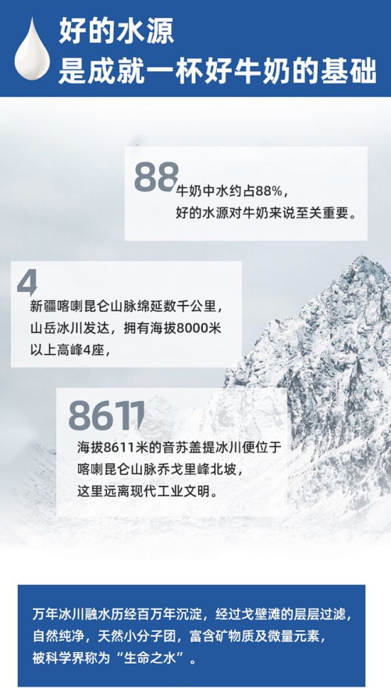 包邮~新疆纯牛奶，喀喇昆仑纯牛奶200g*20袋