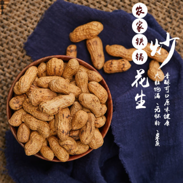 炒小花生原味新货四川特产带壳铁锅生晒干天府花生农家炒熟包