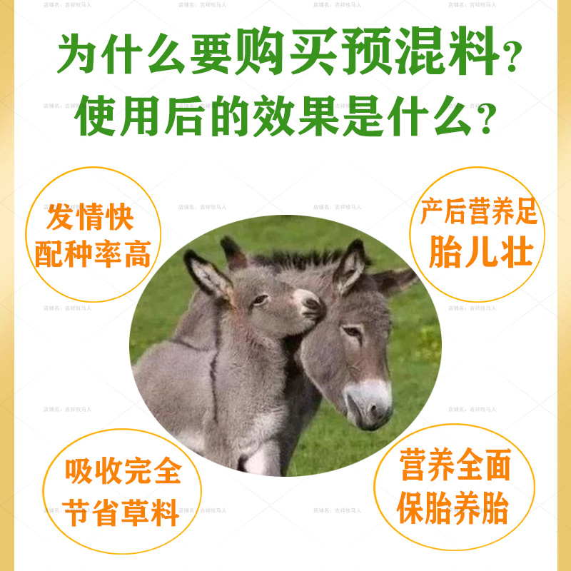 驴马饲料预混料驴肉怀孕备孕哺乳种驴专用高受孕繁殖母