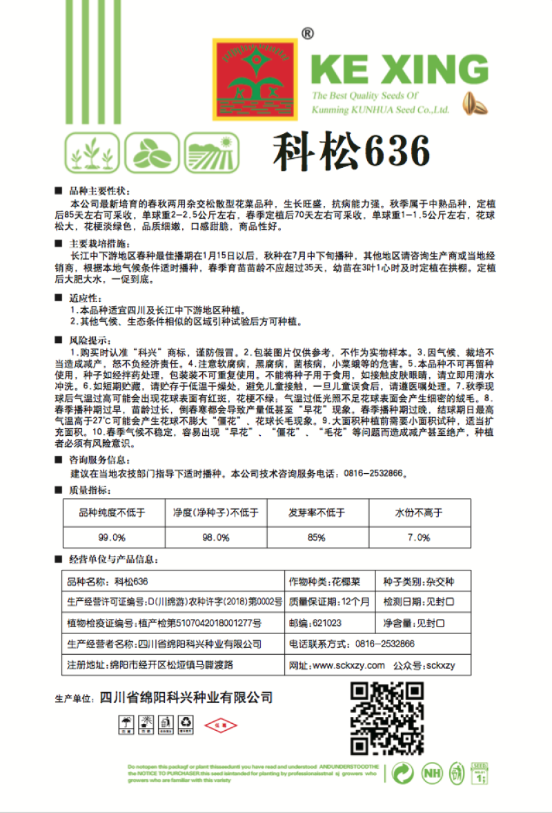 松花菜种子85天成熟青梗抗病