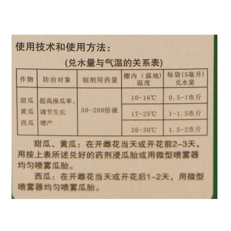 施特优果旺氯吡脲黄瓜西瓜甜瓜蘸瓜药点花药生长调节剂