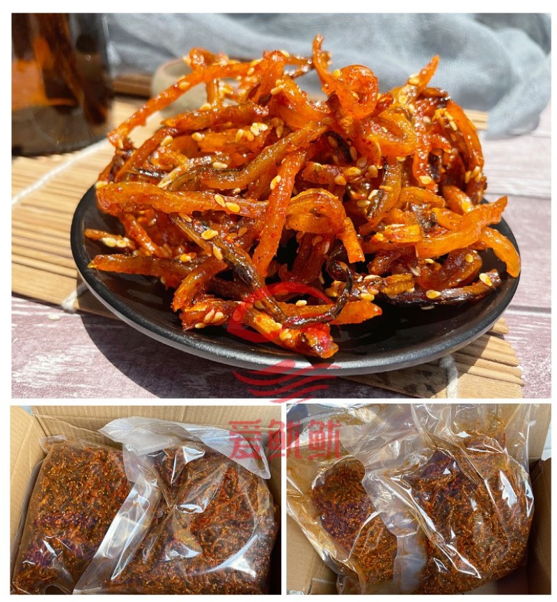 批发北海即食鳗鱼丝原味辣味鱼仔海鲜小吃休闲食品散装10斤