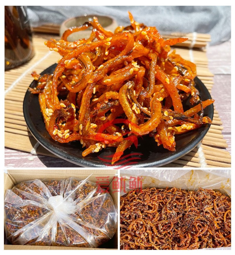 批发北海即食鳗鱼丝原味辣味鱼仔海鲜小吃休闲食品散装10斤