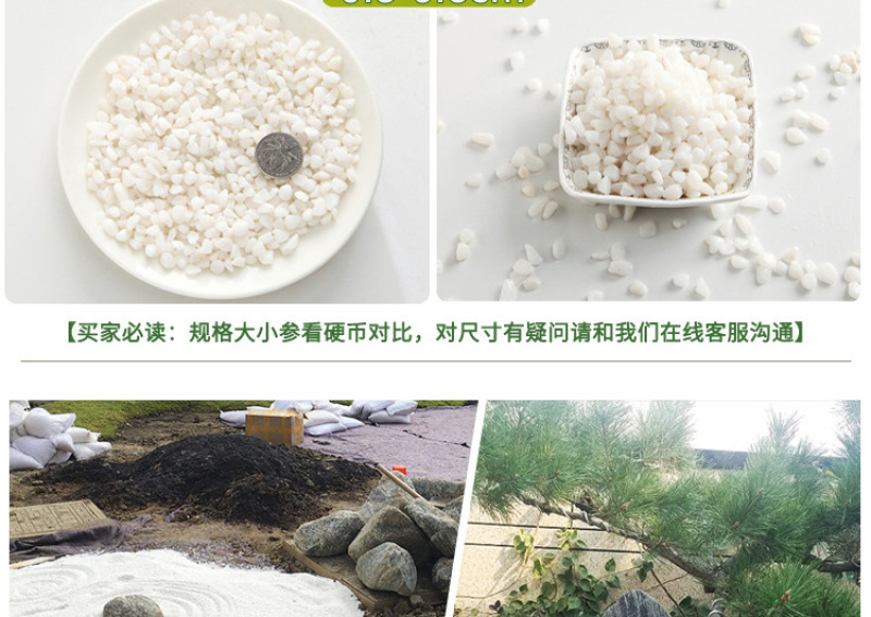 天然白色石子石头大鹅卵石庭院铺路铺地小白石头园林枯山水白