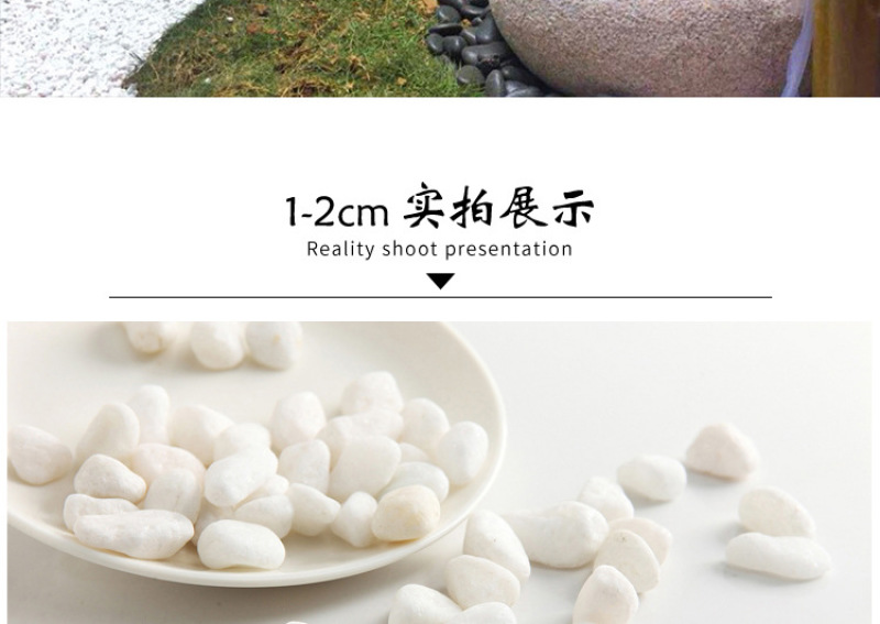 天然白色石子石头大鹅卵石庭院铺路铺地小白石头园林枯山水白