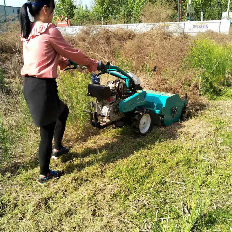 花圃园林杂草粉碎机黄河堤坝手推除草机密植桃树下灭草机