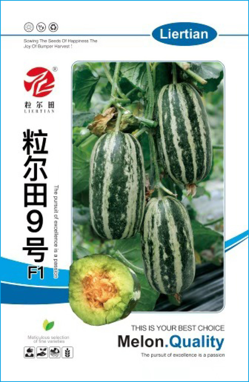 粒尔田9号博洋甜瓜种子薄皮绿肉高品质酥脆爽甜香瓜种子