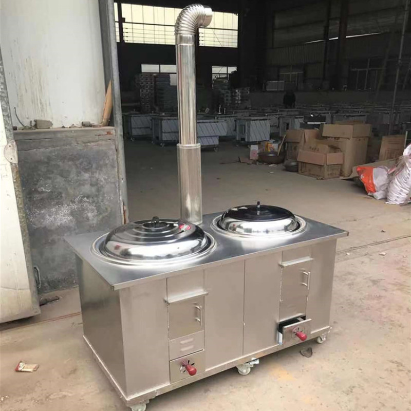 新农村不锈钢柴火灶移动式大锅台户外做饭柴火灶