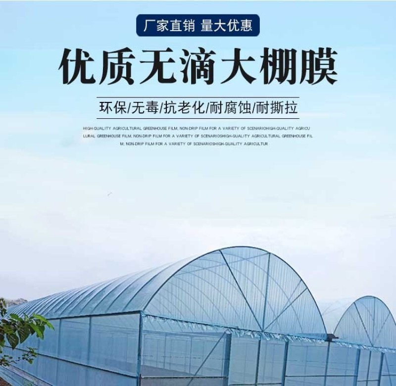 抗老化大棚膜蓝色无滴膜塑料布透明加厚长寿塑料薄膜农用养殖