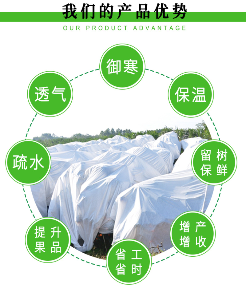 柑橘果园防霜冻保温防寒布便携免搭农用透气透茶园防冻布