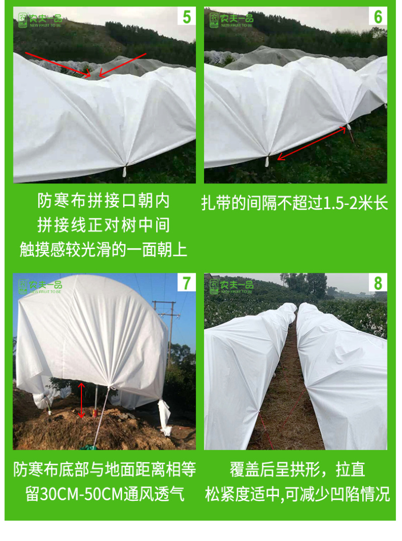 柑橘果园防霜冻保温防寒布便携免搭农用透气透茶园防冻布